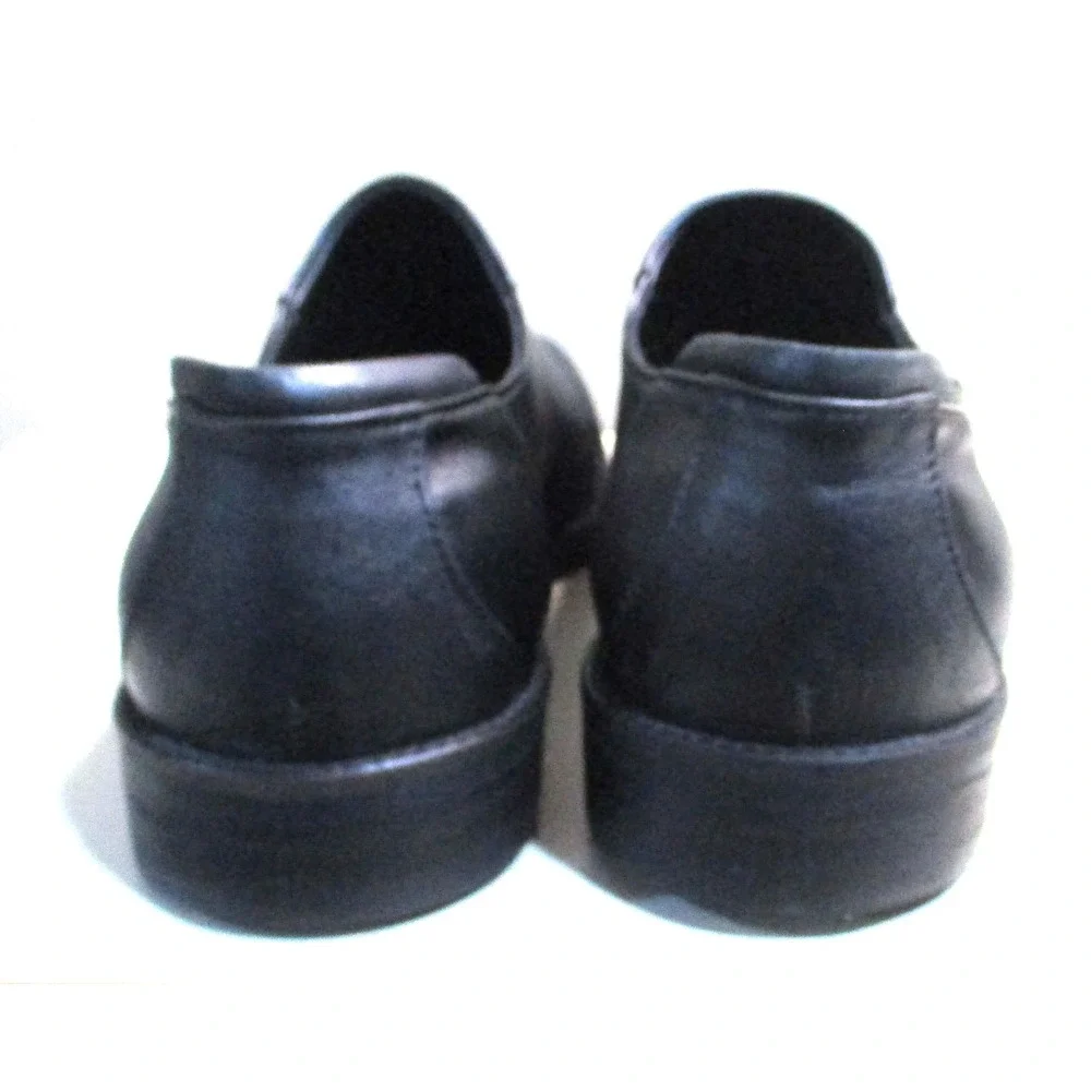 Donald Pliner Gavril30 Mens 10M Black Leather Cap Toe Slip On Loafers Brazil
